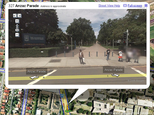 Google Maps Street View of UNSW mainwalkway