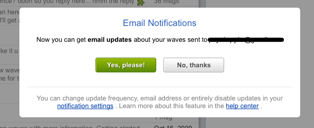 Google Wave Email Notification